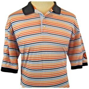 Mens Tommy Hilfiger Golf 100% Cotton SS Blue Stripe golf Polo Casual Shirt sz XL